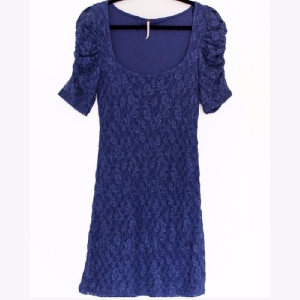 Free People Crochet Lace Lined Bodycon Mini Dress